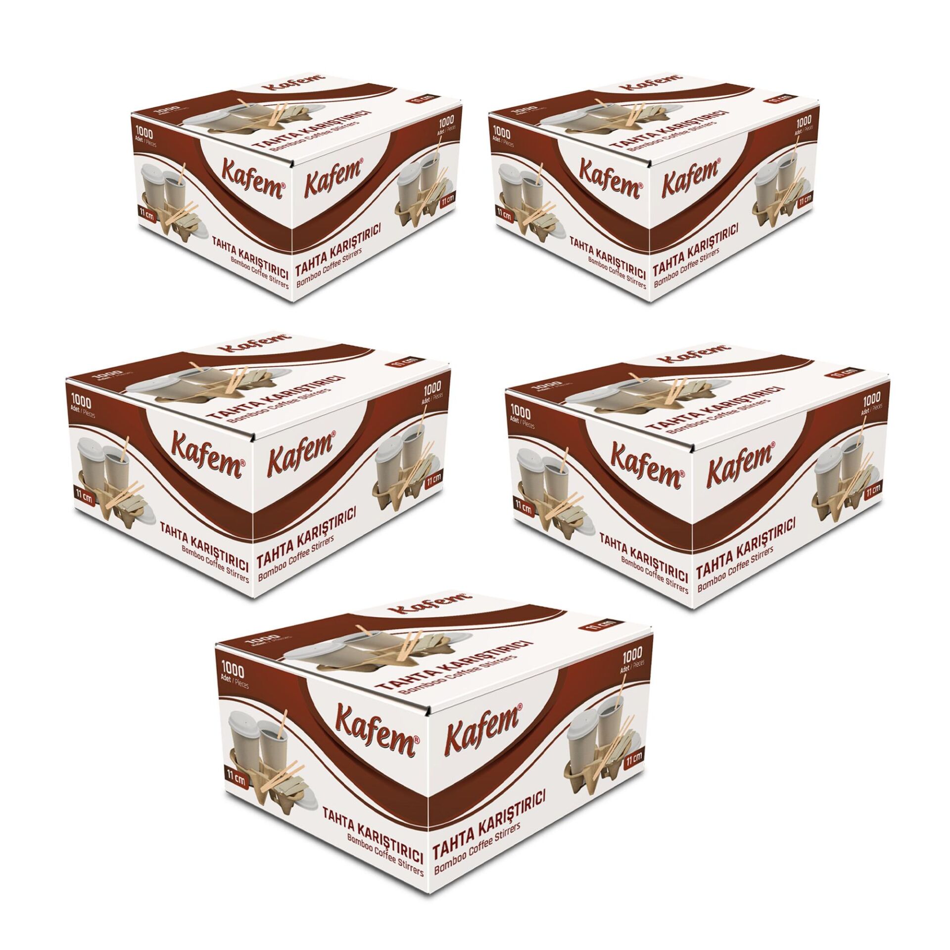 Kafem Tahta Karıştırıcı 11cm 1000 Adet x 5 Paket
