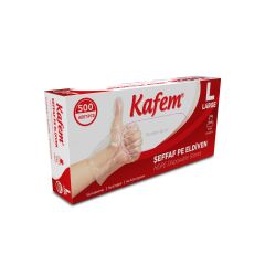 Kafem PE Tek Kullanımlık Şeffaf Eldiven 500 Lü X 20 Paket (Koli)