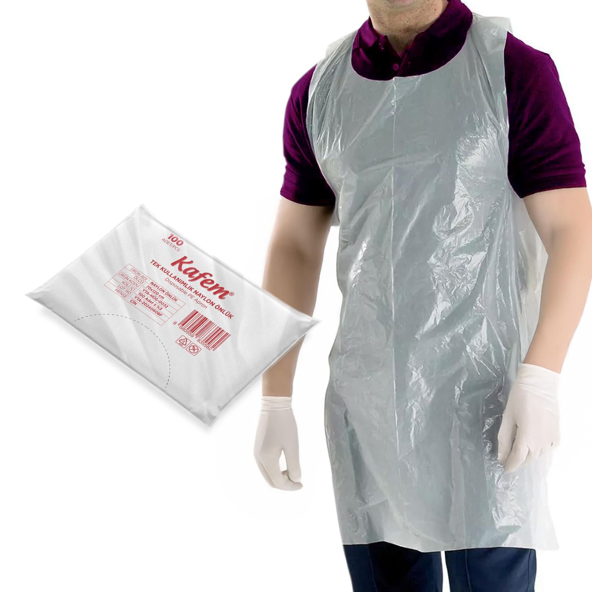 Kafem Naylon Önlük 100lü