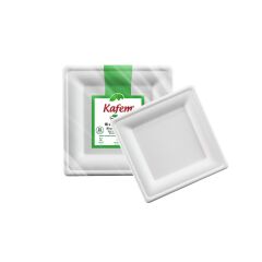 Kafem Ekolojik Kare Tabak 20 cm 25 Li X 5 Paket