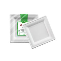 Kafem Ekolojik Kare Tabak 20 cm 25 Li X 20 Paket (Koli)