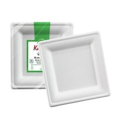 Kafem Ekolojik Kare Tabak 26 cm 25 Adet