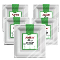Kafem Ekolojik Kare Tabak 26 cm 25 Li X 20 Paket (Koli)