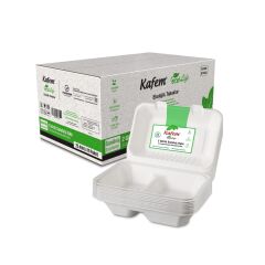Kafem Ekolojik 2 Göz Kapaklı Karton Tabak 25 li X 10 Paket (Koli)