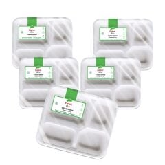 Kafem Ekolojik 4 Göz Tabldot Karton Tabak 25 li X 5 Paket