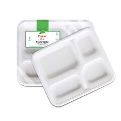 Kafem Ekolojik 4 Göz Tabldot Karton Tabak 25 li X 10 Paket (Koli)