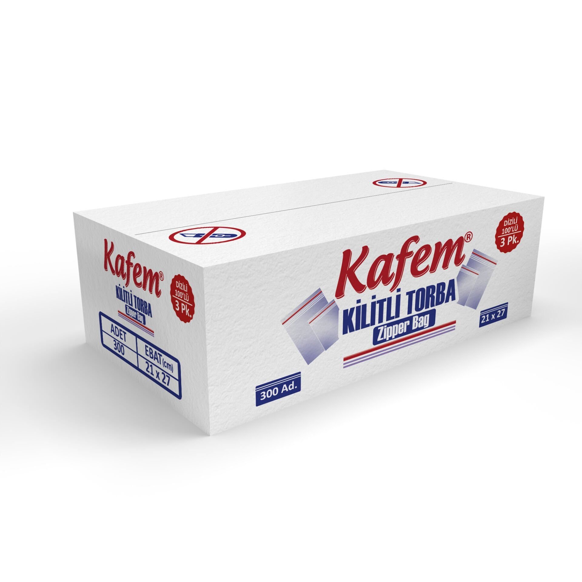 21 X 27 cm Kilitli Poşet /  Naylon Torba 300 Adet - Kafem