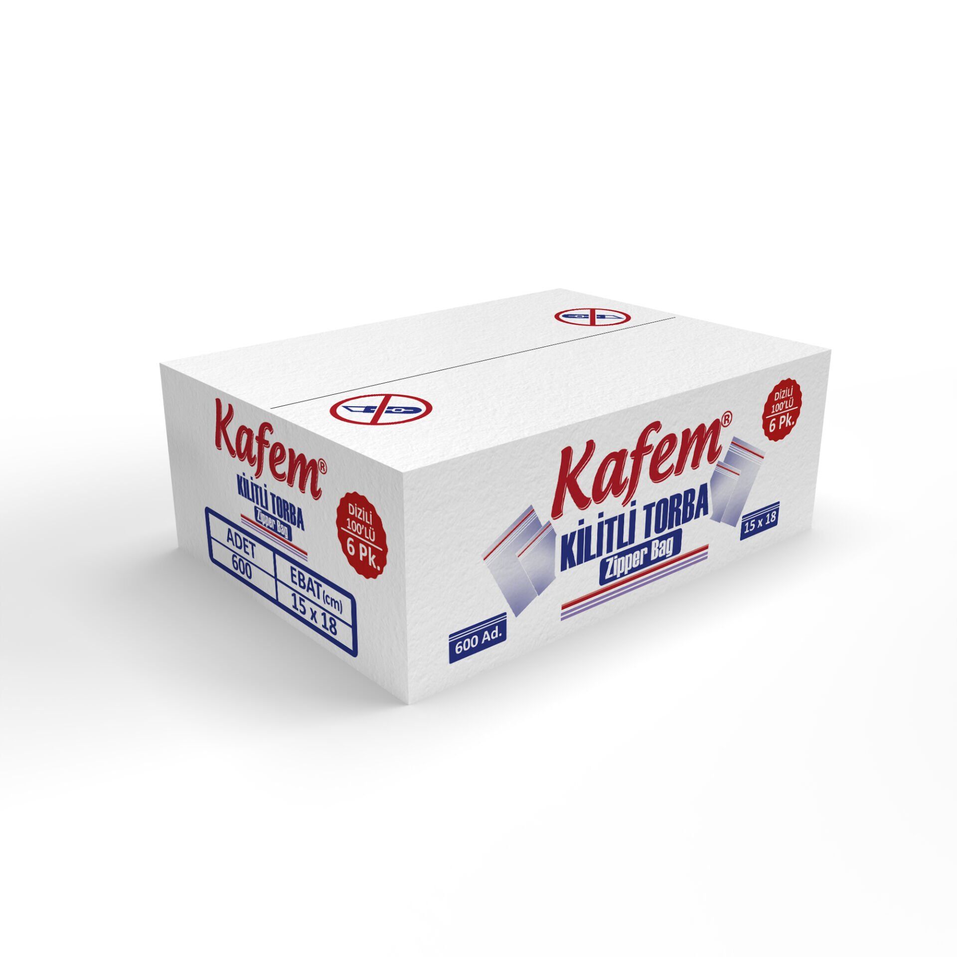 15 X 18 cm Kilitli Poşet / Naylon Torba 600 Adet - Kafem