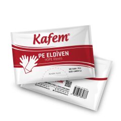 Kafem PE Tek Kullanımlık Şeffaf Eldiven 100 Lü X 5 Paket
