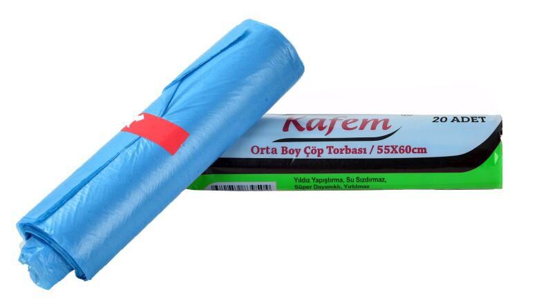 Orta Boy Çöp Torbası Poşeti 55X60 cm 20 Li x 50 Paket -Kafem(Koli)