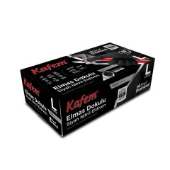 Kafem Prof Dia Ekstra Kalın Siyah Nitril Eldiven Elmas Dokulu L 50 Adet x 20 Paket - Koli