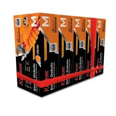 Kafem Prof Dia Ekstra Kalın Turuncu Nitril Eldiven Elmas Dokulu M 50 Adet x 5 Paket