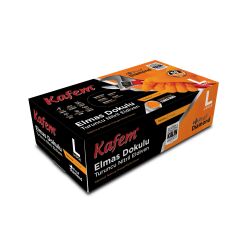 Kafem Prof Dia Ekstra Kalın Turuncu Nitril Eldiven Elmas Dokulu L 50 Adet x 5 Paket