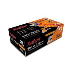 Kafem Prof Dia Ekstra Kalın Turuncu Nitril Eldiven Elmas Dokulu XL 50 Adet x 5 Paket