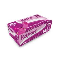 Kafem Pembe Nitril Eldiven Pudrasız (M) 100 Lü