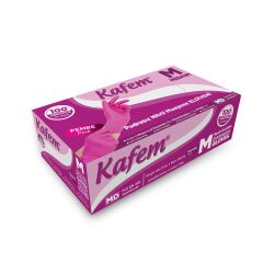 Kafem Pembe Nitril Eldiven Pudrasız (M) 100 Lü X 5 Paket