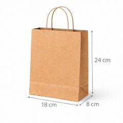 Kraft Çanta Kahverengi 18x24cm 25li x 10 Paket (Koli)
