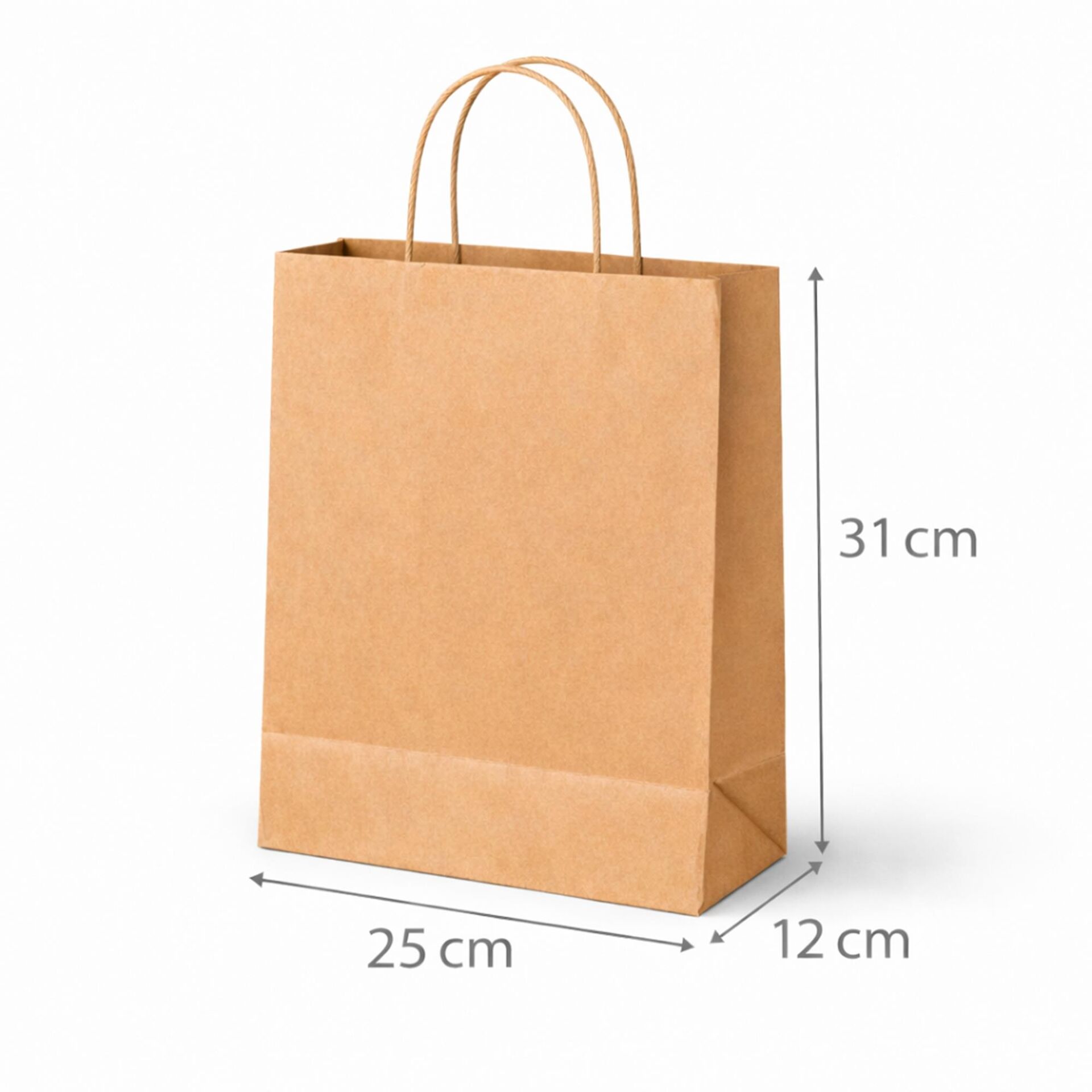 Kraft Çanta Kahverengi 25x31cm 25li