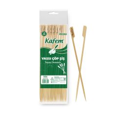 Kafem Yassı Çöp Şiş - Sunum Kürdanı 25 cm 50 Li x 10 Paket