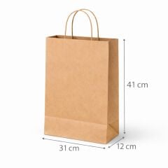Kraft Çanta Kahverengi 31x41cm 25li