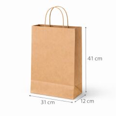 Kraft Çanta Kahverengi 31x41cm 25li x 5 Paket