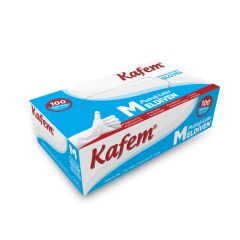 Kafem Beyaz Lateks Eldiven Pudralı (M) 100 Lü X 5 Paket