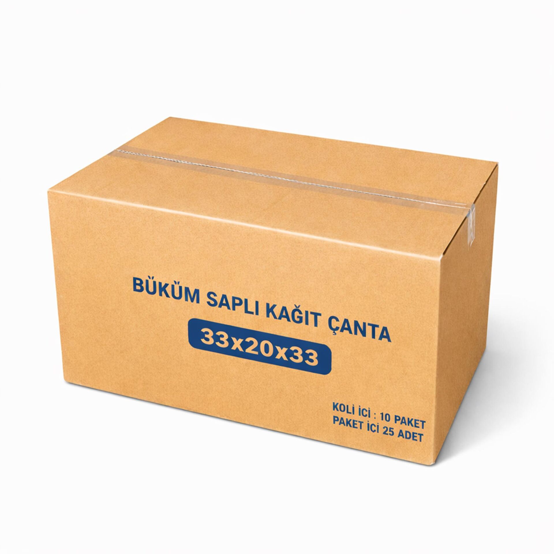 Kraft Çanta Kahverengi 33x33cm 25li x 10 Paket (Koli)