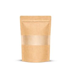 Kraft Pencereli Kilitli Doypack 11x18.5 cm 100 lü x 5 Paket