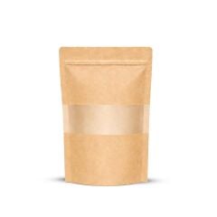 Kraft Pencereli Kilitli Doypack 13x22.5 cm 100 lü x 5 Paket