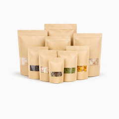 Kraft Pencereli Kilitli Doypack 20x30 cm 100 lü 1 Paket