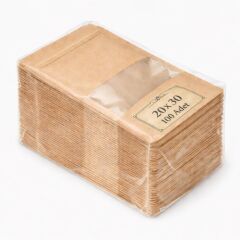 Kraft Pencereli Kilitli Doypack 20x30 cm 100 lü x 5 Paket