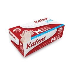 Kafem Beyaz Vinil Eldiveni Pudrasız (M) 100 Adet