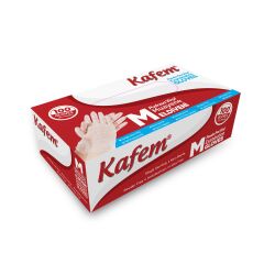 Kafem Beyaz Vinil Eldiveni Pudrasız (M) 100 Adet x 5 Paket