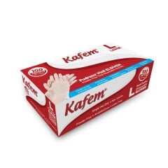 Kafem Beyaz Vinil Eldiveni Pudrasız (L) 100 Adet x 5 Paket