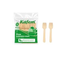 Kafem Ahşap Dondurma Kaşığı 50 Adet x 1 Paket
