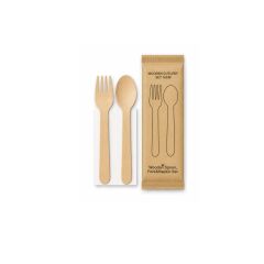 Ahşap Set Çatal-Kaşık-Peçete 50 Adet x 1 Paket