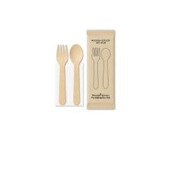 Ahşap Set Çatal-Kaşık-Peçete 50 Adet x 10 Paket