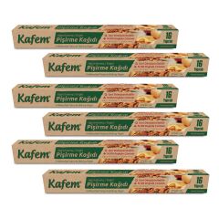 Kafem Yağlı Pişirme Kağıdı Doğal 37x42cm 16 Yaprak X 6 Adet