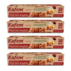 Kafem Yağlı Pişirme Kağıdı Doğal 37cm x 50m x 4 Adet