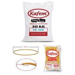 Kafem Ambalaj Lastiği 70 mm 30 Paket X 1000 Gram (Koli)