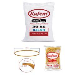 180 X 3 mm Kafem Ambalaj Lastiği 30 Paket X 1000 Gram (Koli)