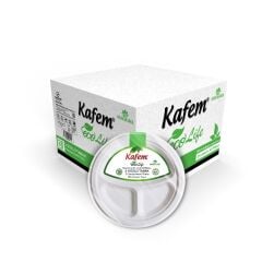 Kafem Ekolojik 3 Gözlü Karton Tabak 25 li X 40 Paket (Koli)