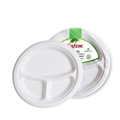 Ekolojik 26 cm 3 Gözlü Karton Tabak 25 li X 40 Paket (Koli)