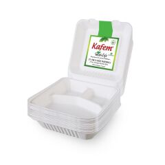 Kafem Ekolojik 3 Göz Kapaklı Karton Tabak 25 li X 10 Paket (Koli)