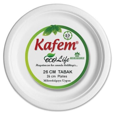 Kafem Ekolojik Karton Tabak 26 cm 25 Adet
