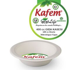 Kafem Ekolojik 400 cc Gıda Kasesi 25 Adet