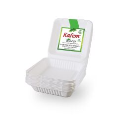 Kafem Ekolojik TekGöz Kapaklı Karton Tabak 25 li X 10 Paket (Koli)