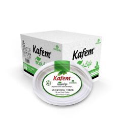 Kafem Ekolojik Karton Oval Tabak 26 cm 25 Li X 40 Paket (Koli)