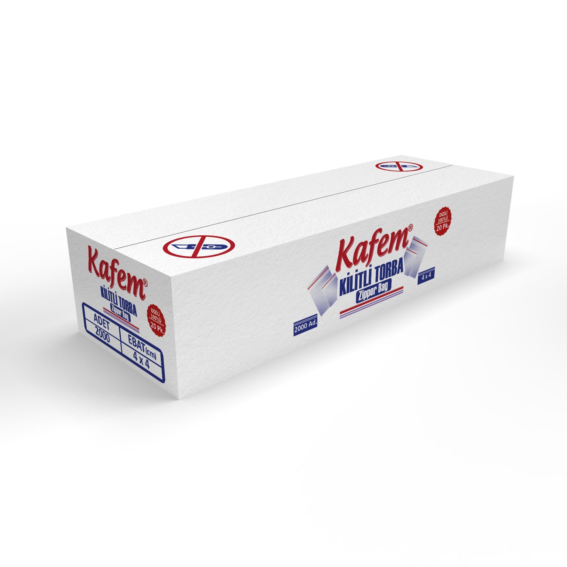 4 X 4 cm Kilitli Poşet /  Naylon  Torba 2000 Adet  - Kafem