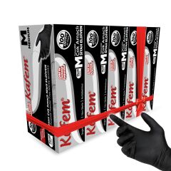 Kafem Siyah Çok Amaçlı Nitril Muayene Eldiveni M Beden 100 Lü X 5 Paket